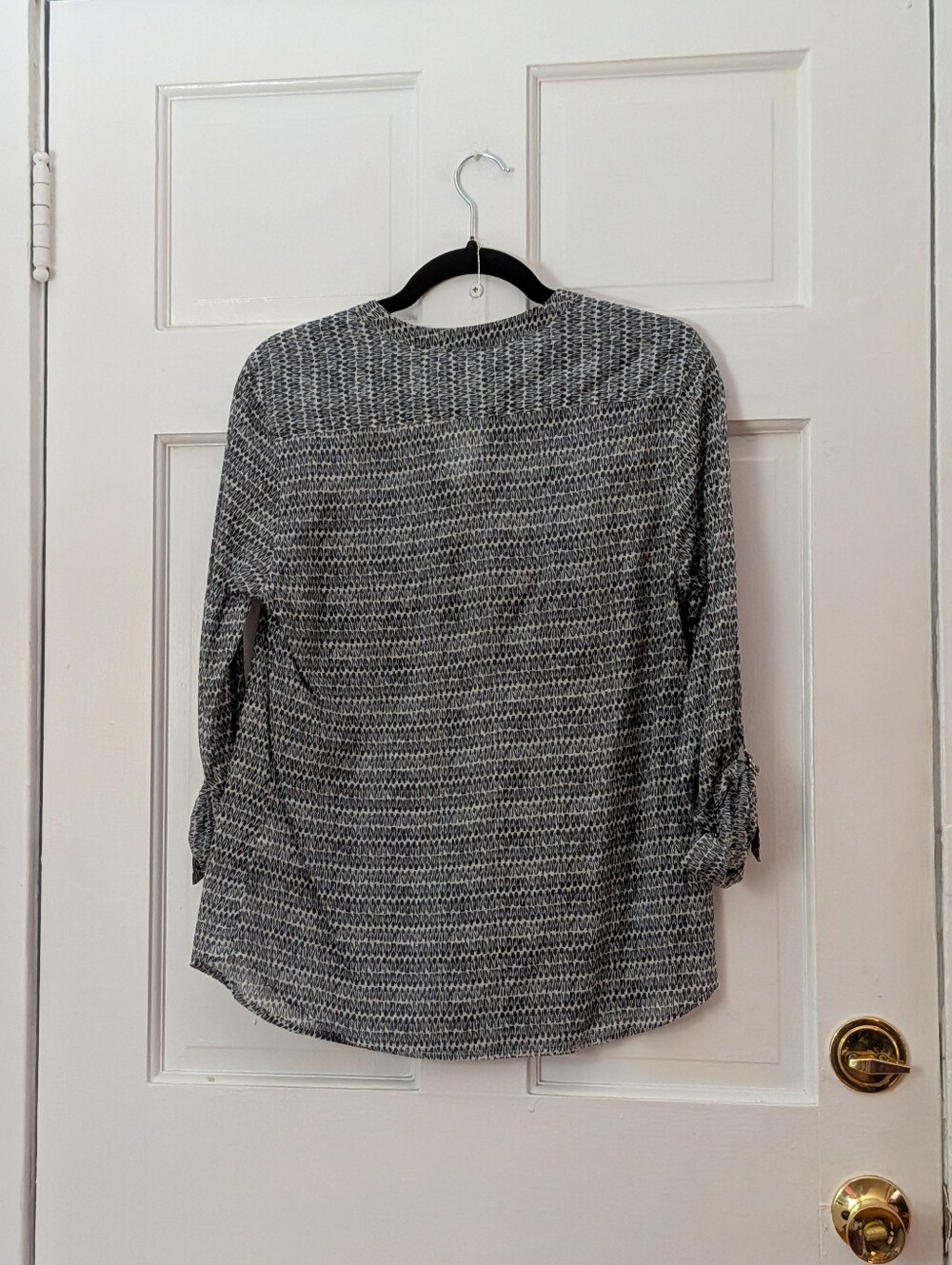 Holding Horses Anthropologie Roll Tab Utility Popover Blouse Cotton Size S - Picture 3 of 4